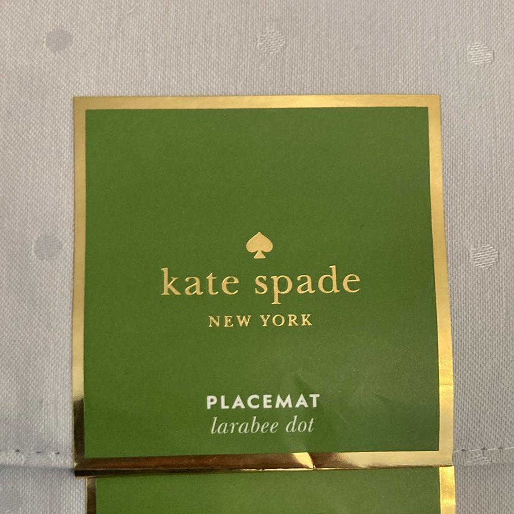 8 Kate spade “larabee dot” 60% cotton / 40% polyester napkins & 3 placemats